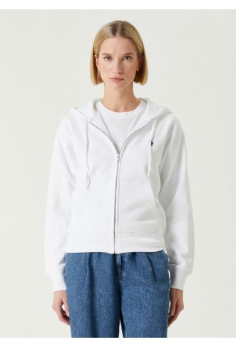 White Zippered Hoodie