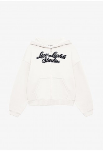 SHUTTER ZIPPER HOODIE - Zip-up sweatshirt - ecru