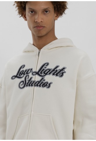 SHUTTER ZIPPER HOODIE - Zip-up sweatshirt - ecru