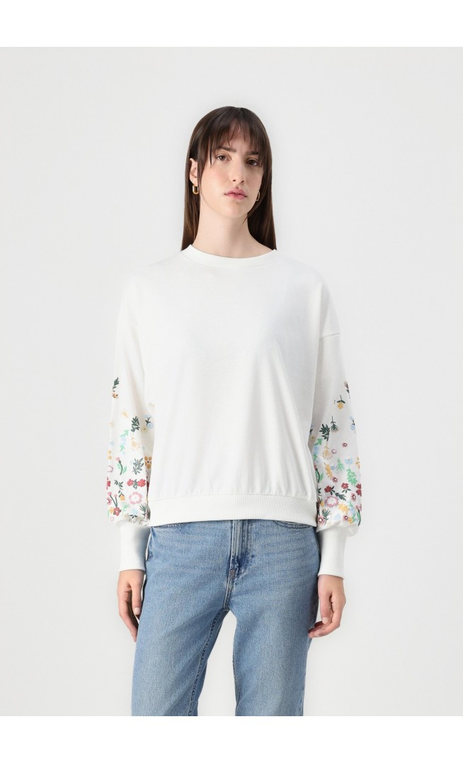 ONLBROOKE FLOWER - Sweatshirt - cloud dancer