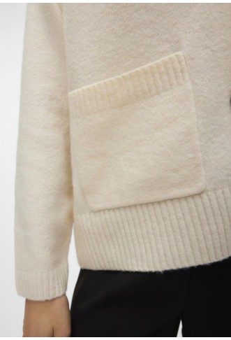 BOOM LS V-NECK BUTTON NOOS - Cardigan - birch melange