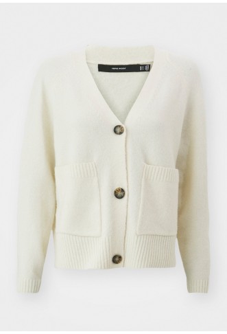 BOOM LS V-NECK BUTTON NOOS - Cardigan - birch melange