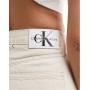 Calvin Klein Jeans front split denim maxi skirt in white