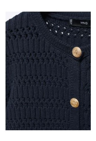 Knitted Cardigan With Jewel Button