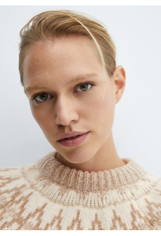 Crew neck sweater with trim