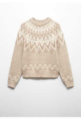Crew neck sweater with trim