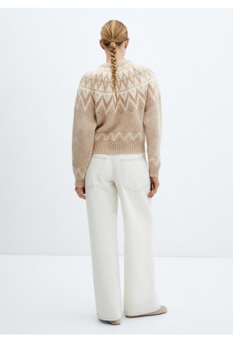 Crew neck sweater with trim