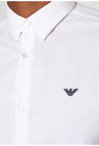 EXCLUSIVE CONTRAST LOGO - Shirt - whiite