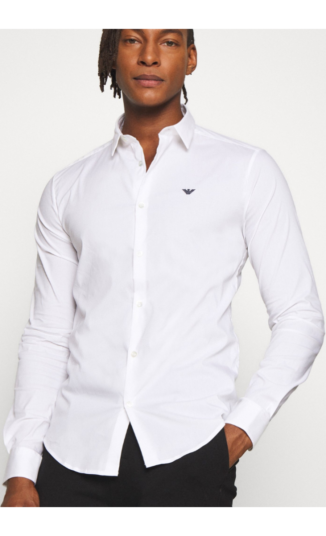EXCLUSIVE CONTRAST LOGO - Shirt - whiite