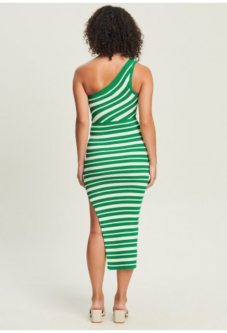 SPRINZY - Jumper dress - green and white stripe