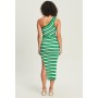 SPRINZY - Jumper dress - green and white stripe