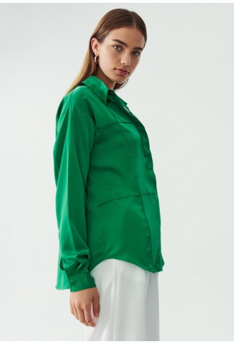 KRISTA - Button-down blouse - green