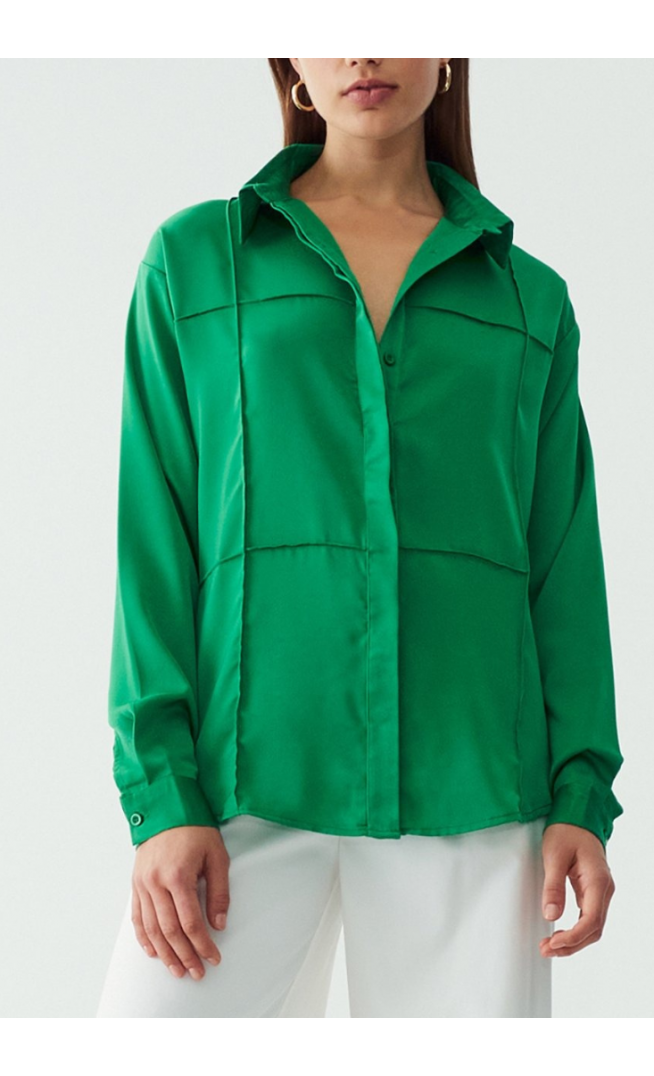 KRISTA - Button-down blouse - green