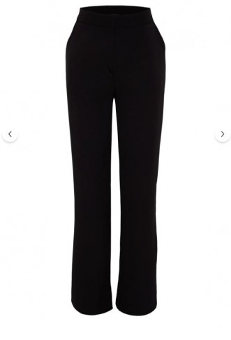 Black Wide Leg Woven Trousers