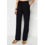 Black Wide Leg Woven Trousers