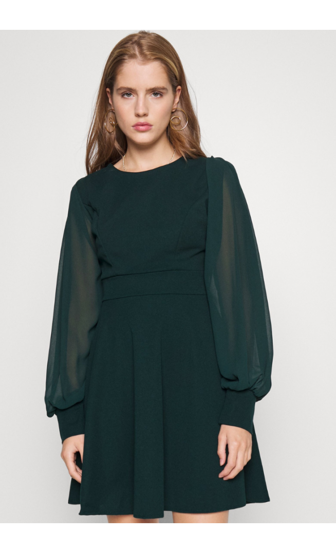KAT SLEEVE DRESS - Jersey dress - forest green