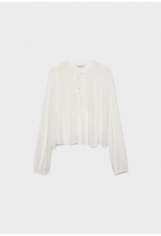 Embroidered flowing blouse