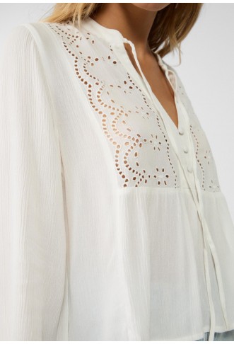 Embroidered flowing blouse