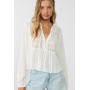 Embroidered flowing blouse