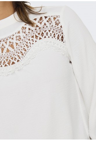 ONLMETTE FRONT - Blouse - cloud dancer