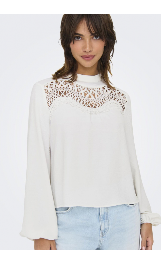 ONLMETTE FRONT - Blouse - cloud dancer