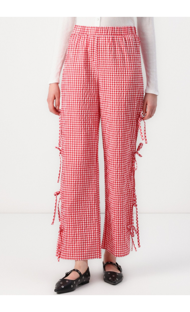 NMDIMITRA TIE CHECK PANT - Trousers