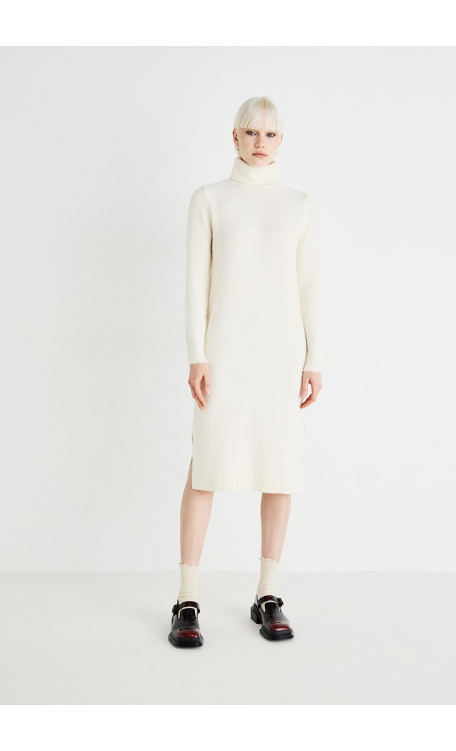 VMBOOM ROLLNECK DRESS - Jumper dress - birch melange