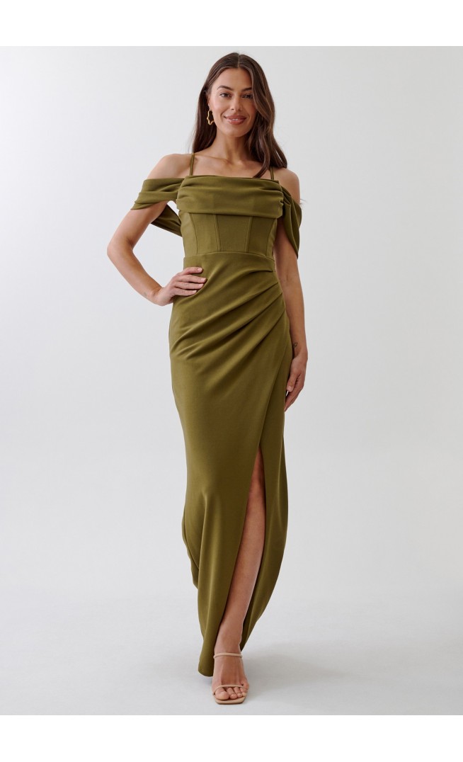 DOMINO - Maxi dress - dark olive