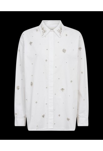 CMVATAN - SHIRT WITH RHINESTONES IN WHITE