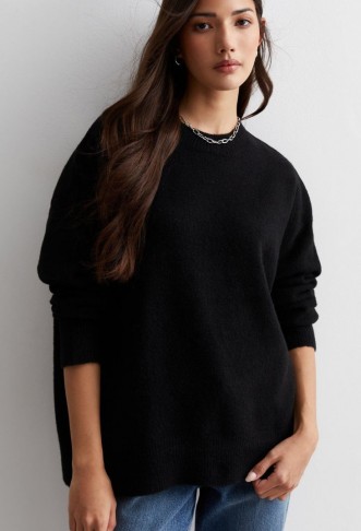 Black Knit Crew Neck