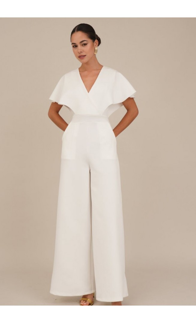 WEDDING BETTY WRAP - Jumpsuit - white