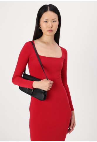 SQUARE NECK MIDI - Cocktail dress / Party dress - cherry red