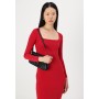 SQUARE NECK MIDI - Cocktail dress / Party dress - cherry red