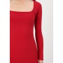 SQUARE NECK MIDI - Cocktail dress / Party dress - cherry red