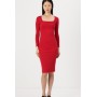 SQUARE NECK MIDI - Cocktail dress / Party dress - cherry red