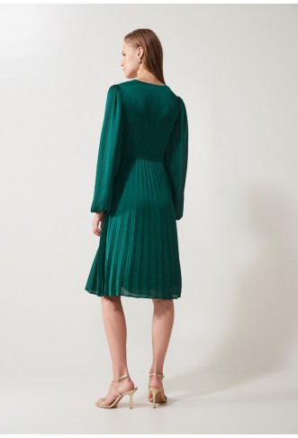 PLISSEE MINI DRESS - Day dress - dark green