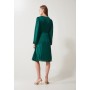 PLISSEE MINI DRESS - Day dress - dark green
