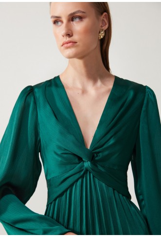 PLISSEE MINI DRESS - Day dress - dark green