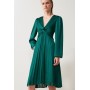 PLISSEE MINI DRESS - Day dress - dark green