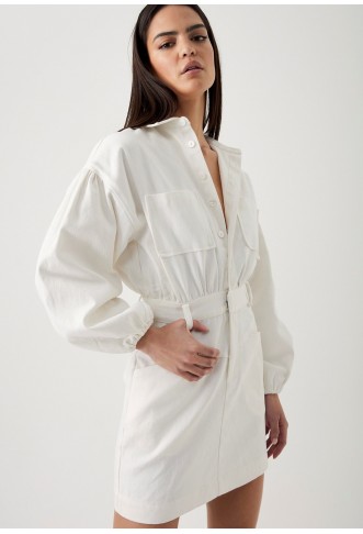 ARLO - Denim dress - white