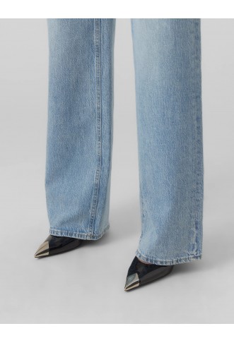 VMTESSA HR WIDE JEANS RA339 GA NOOS - Pantalons larges