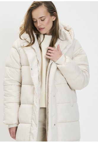 LONG QUILTED FIXED HOOD