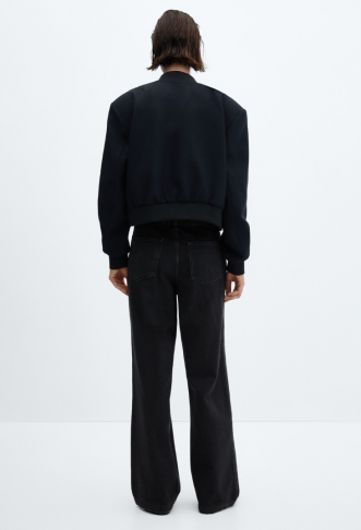 Straight pleated jeans