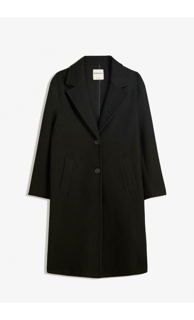 Bershka Classic coat - black