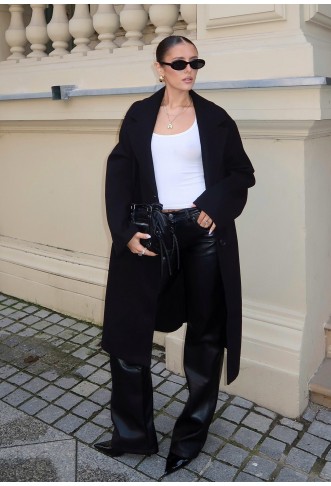 Bershka Classic coat - black