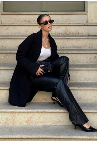 Bershka Classic coat - black