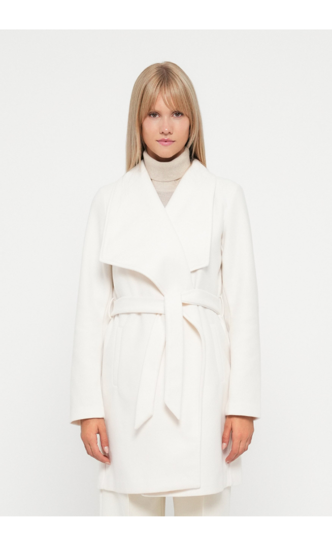 VILA VICOOLEY COLLAR BELT COAT
