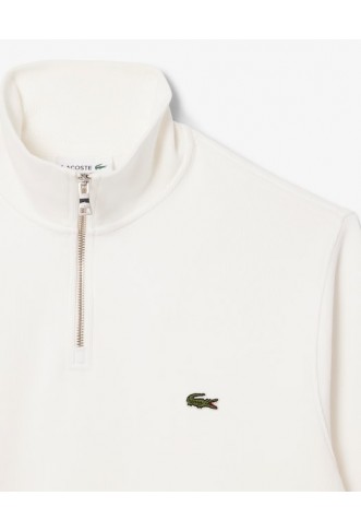 Interlock zip-up sweatshirt with high neck