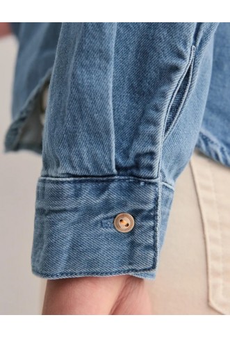 ONLY - Button-down blouse - denim