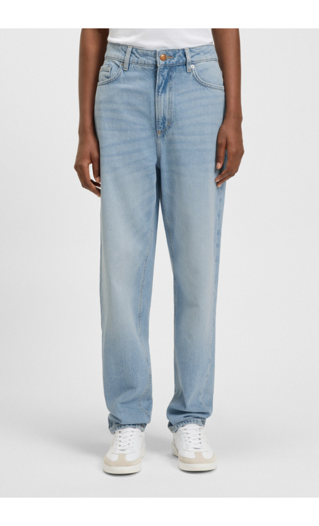 Relaxed-fit jeans in blue marble-effect denim